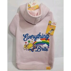 NWT Rainbow Brite Everything Brite Pet Dog LARGE Hoodie Jacket  Winter Pink